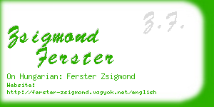 zsigmond ferster business card